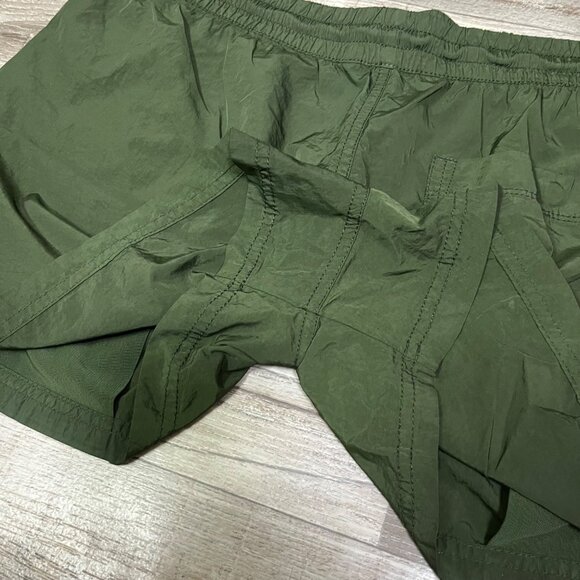 Athleta Athletic Expedition MR Side Stripe Loose Shorts Green Women’s Size 8 - Picture 6 of 10